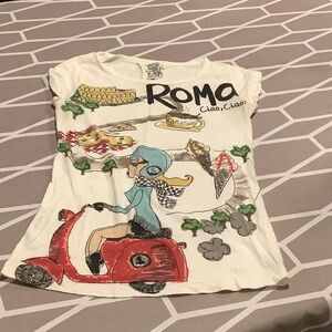 Bershka White Tee with Graphic Text